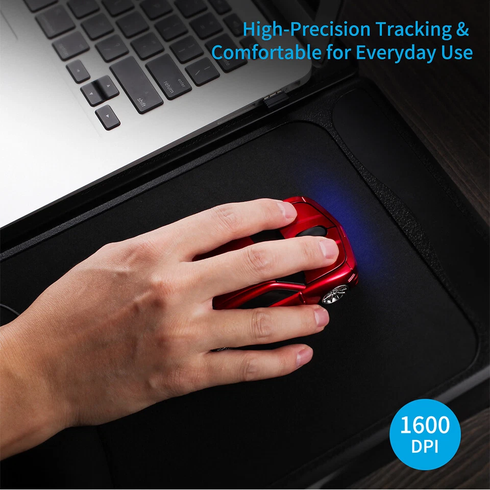 Red Wireless Car Mouse Desktop Computer Mouse Optical Mice For PC/Laptop MAC - Image 4 of 4