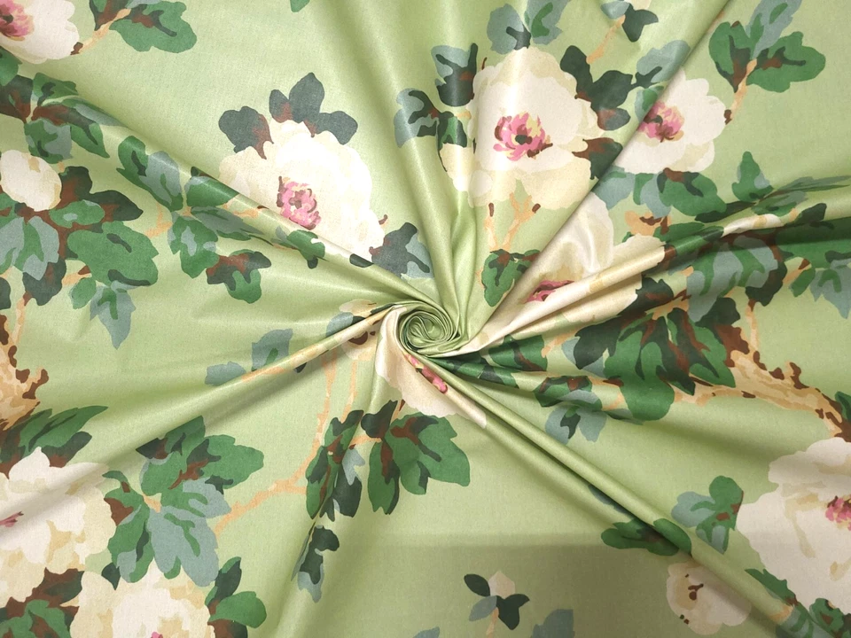 Tela P Kaufmann MADERA ROSA VERDE SALVIA Floral Chintz Diseñador Cortinas Uph Foto 4 de 4