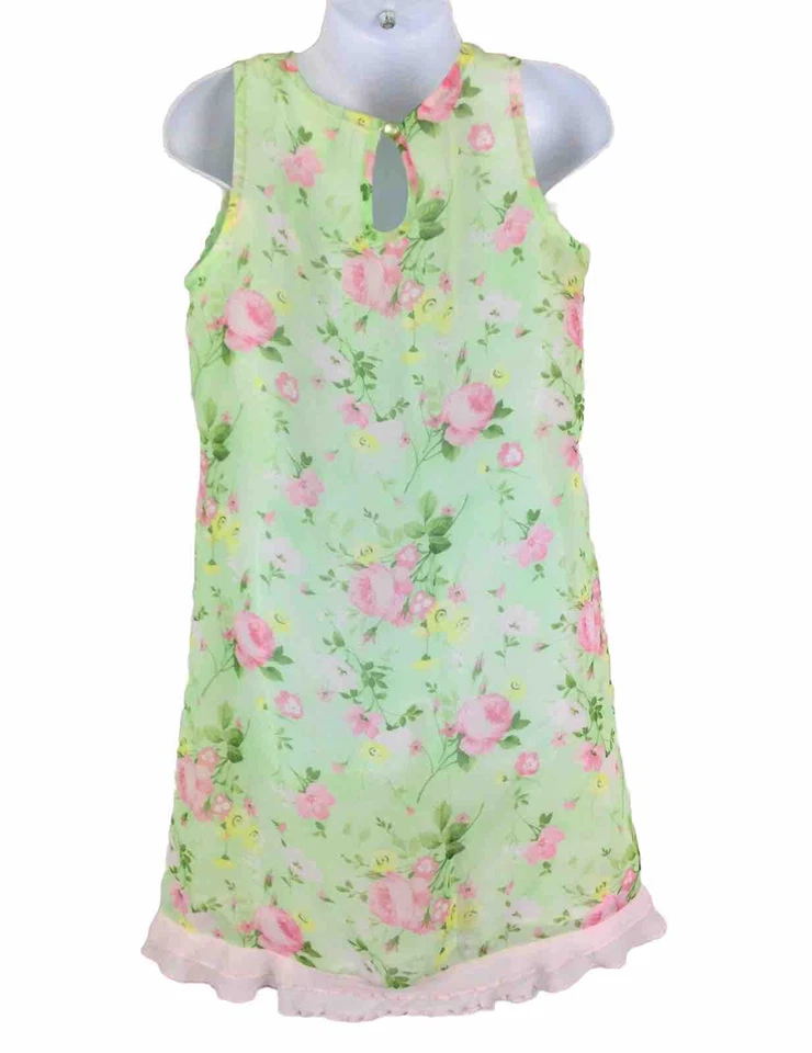 Hartstrings Girls Dress Size 6 / 6x Pink Green Floral Spring 2Piece EUC - Image 4 of 4