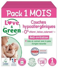 Love  Green - Healthy and Ecological Baby Diapers - Size 1 2-5 kg - 1 Month