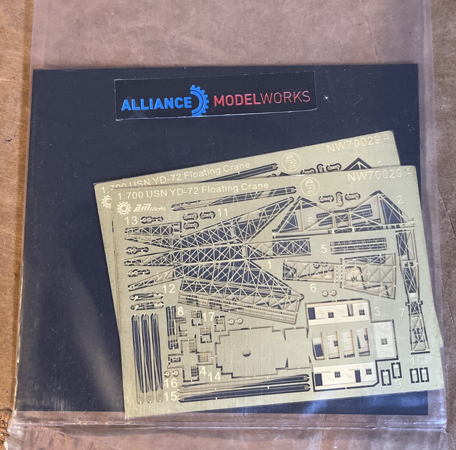 2 Photo Etch Alliance Model Works USN YD-72 25t Floating Crane NW70029A 1/700
