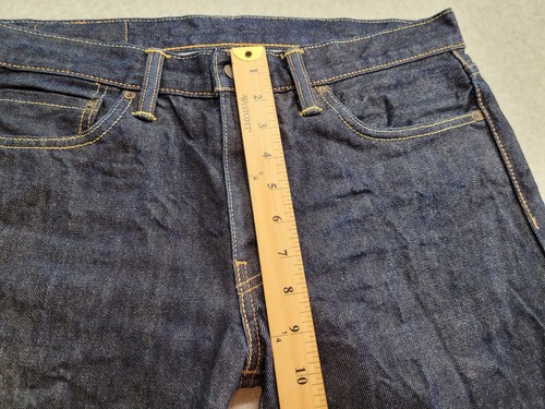 Jeans Levis 511 con ribete 33x30 lavado oscuro denim rojo lengüeta usados en excelente estado - Imagen 8 de 10
