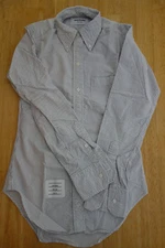 NWOT Thom Browne Blue University Stripe Oxford Cloth Cotton Shirt TB00 MSRP $370