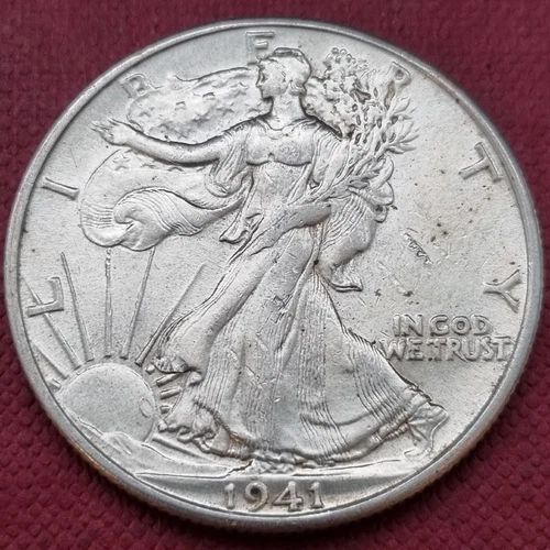 1941 D Walking Liberty Half Dollar 50c High Grade AU + #59480