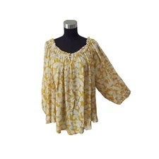 NWT TERRA & SKY Amber Glow Floral Print Convertible Off the Shoulder Shirt Sz 2X