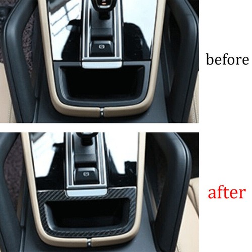 Carbon Fiber Car Center Console Ashtray Frame Cover For Porsche Cayenne 2018-19 - Picture 3 of 8