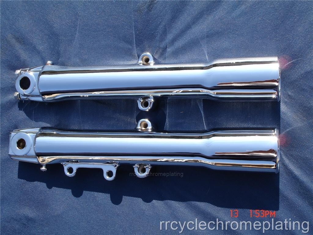 00-06 Chrome Harley Fork Legs Sliders Heritage FLSTC 46482-00