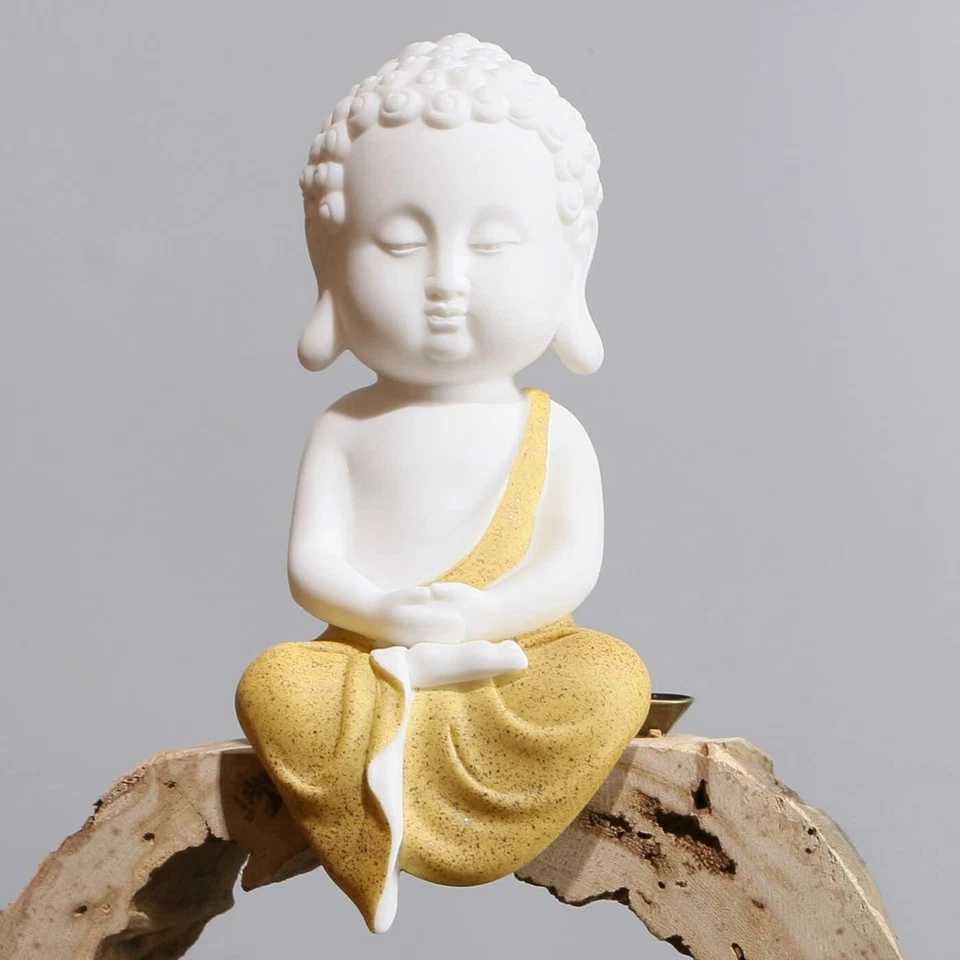 Estátua chinesa Buda cerâmica Tathagata três santos guanyin decoração para casa - Imagem 4 de 4