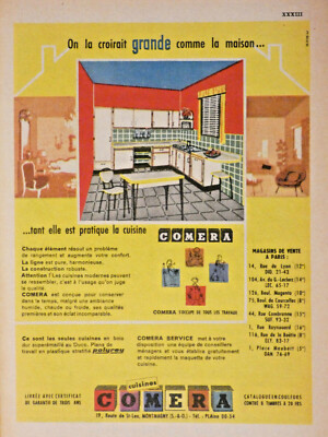 PRESSEWERBUNG 1958 KÜCHEN COMERA MAN WÜRDE SIE FÜR GROSS HALTEN WIE DAS HAUS