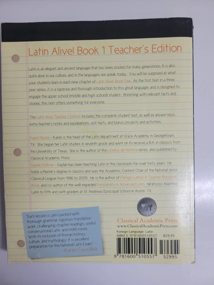 Latin Alive! Book 1 Teacher, Student Books, DVDs, CD set Karen Moore - Image 3 of 4
