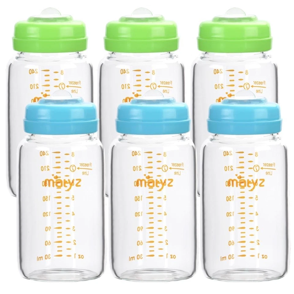 Borosilicate Glass Breastmilk Storage Bottles, 6-Pack - Image 3 of 4