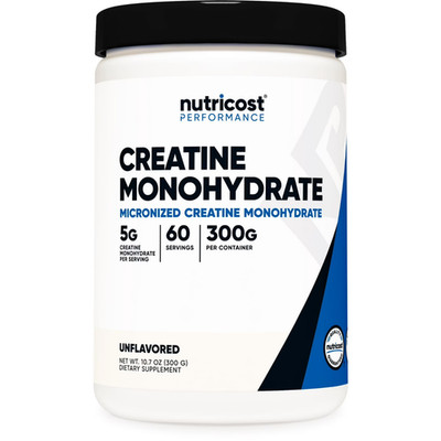 Nutricost Creatine Monohydrate 300 G Powder 60servings - EXP 08/2028