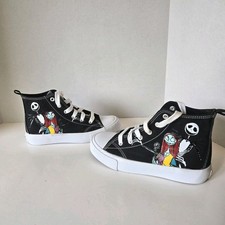 DISNEY THE NIGHTMARE BEFORE CHRISTMAS BLACK HI TOP SHOES SIZE 3