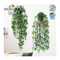 KüNstliche HäNgepflanzen 50Cm Efeuranken Eukalyptus Indoor Outdoor Dekor 2 StüCk