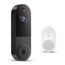 ClipBlur Wireless Wi-Fi Video Doorbell Camera with Night Vision Two Way Audio...