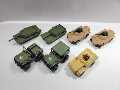 Vintage Matchbox Military Tank Jeep Toy Lot 7pc Green Tan Multi