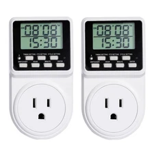 24-Hour Programmable Timer Plug for Lights  Appliances - 2 Pack
