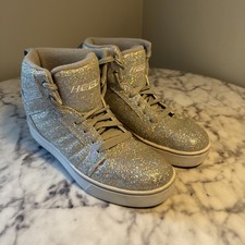 Mujer Tacones Plata Disco Brillo Iridiscente Talla 8