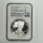 2020-S $1 American Silver Eagle First Releases Proof PF 70 U CAM NGC.