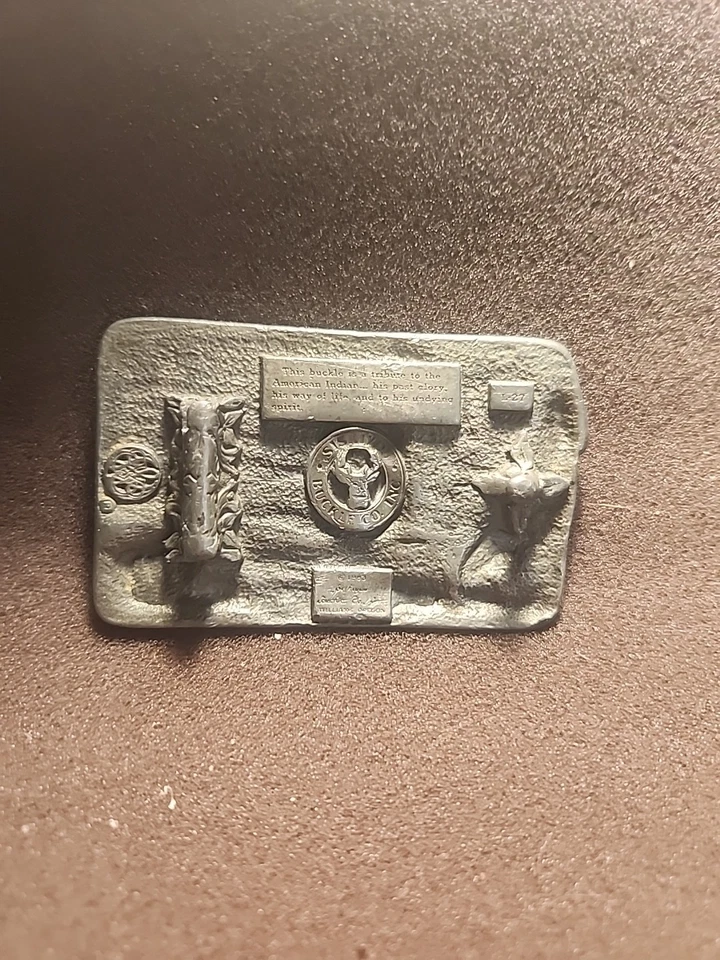 ¡TIENDA TIPI TRIBUTO NATIVO AMERICANO ÁGUILA BÚFALO HEBILLA DE CINTURÓN! ¡VINTAGE! SISKIYOU Foto 2 de 2