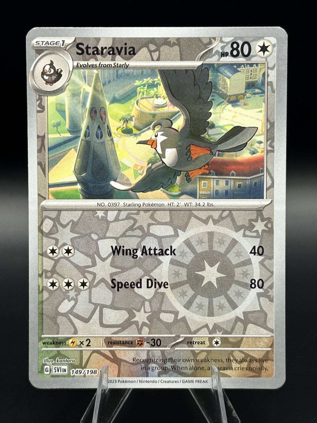 Staravia 149/198 Pokemon SV01: Scarlet & Violet Base Set Reverse Holo Common NM