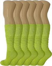 Almond Green Slouch Socks 6 Pairs Shoe Size 5-10