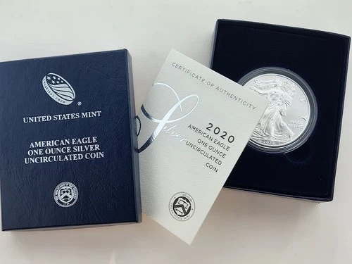 2020-W Burnished American Silver Eagle, OGP