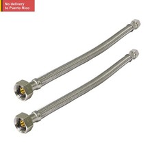 Connector With 1/2 in.x3/8 in.Brass Nut,Stainless Steel Faucet Supply Line 12 in