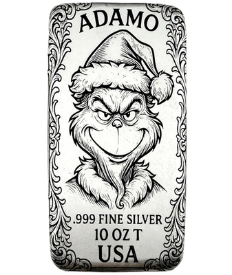 10 oz Silver Art Bar 999 - The Grinch - Exclusive Limited Edition