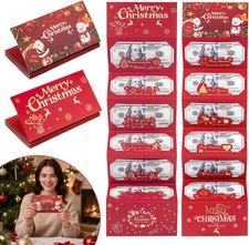 2 Pack Christmas Cash Gift Envelopes 6 Slots for Cash,Card Xmas Money Holders wi