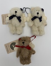 Boyds Bears Archive Angel Bear Ornaments with Wings  Bows 2 White, 1 Brown 