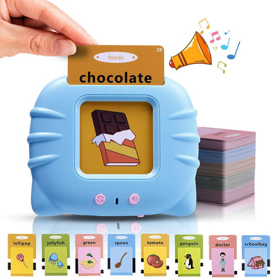 Montessori Flashcards with Sounds for Preschool Learning Ages 1-5 Blue