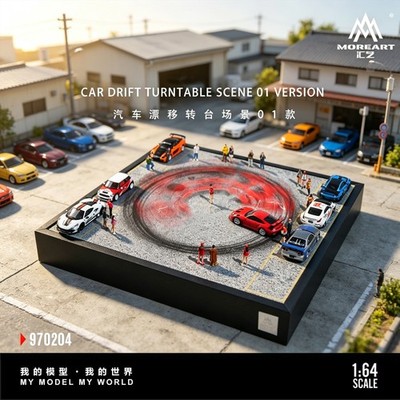 1/64 Scale Diorama Car Drift Garage Model Street Parking Lots for Hit Wheels Car
