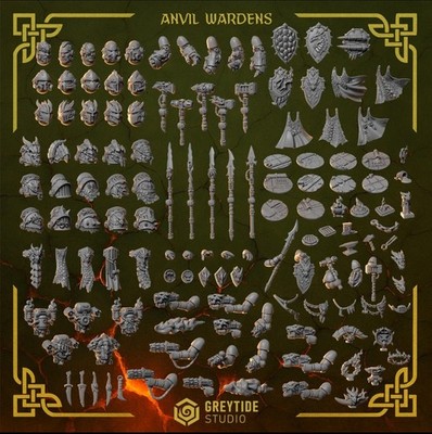 The Anvil Wardens Zubehörpaket 32mm von GreyTide Studio.