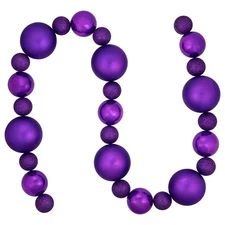 Northlight 6' Purple Shatterproof Ball 3-Finish Christmas Garland