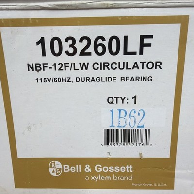 Bell & Gossett 103260LF NBF-12F/LW 115V/60hz  Circulator Pump 103256 Brand NEW