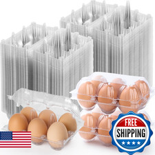 180 Pack Egg Cartons 6 Count, Clear Plastic Egg Cartons Cheap Bulk for Chicken E