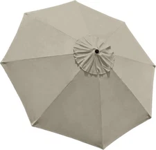 EliteShade USA 9ft Replacement Covers 8 Ribs Market Patio Umbrella 9FT, Beige 