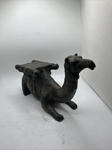 Vintage schwerer Bronzeguss Messing Kamel Kerzenhalter Ständer Hollywood Regency Art Deco - Bild 2 von 8