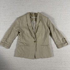 100 Linen Blazer P Small Quiet Luxury Coastal Grandma Career Jacket Capsule