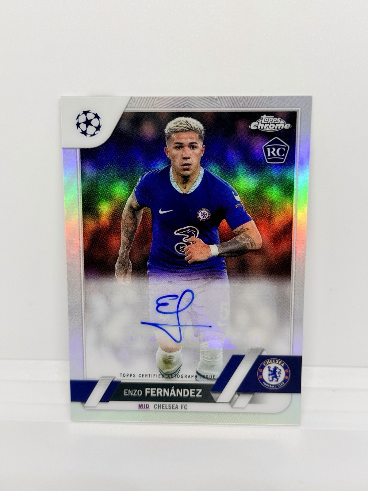 ENZO FERNANDEZ Rookie Auto 2022-23 Topps Chrome UCC Refractor Chelsea RC