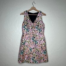 Banana Republic Women’s Sleeveless V-Neck Floral Jacquard A-Line Dress Size 4