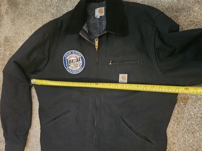 Carhartt Detroit J001 Black Jacket Mens Large Tall Blanket Lined
