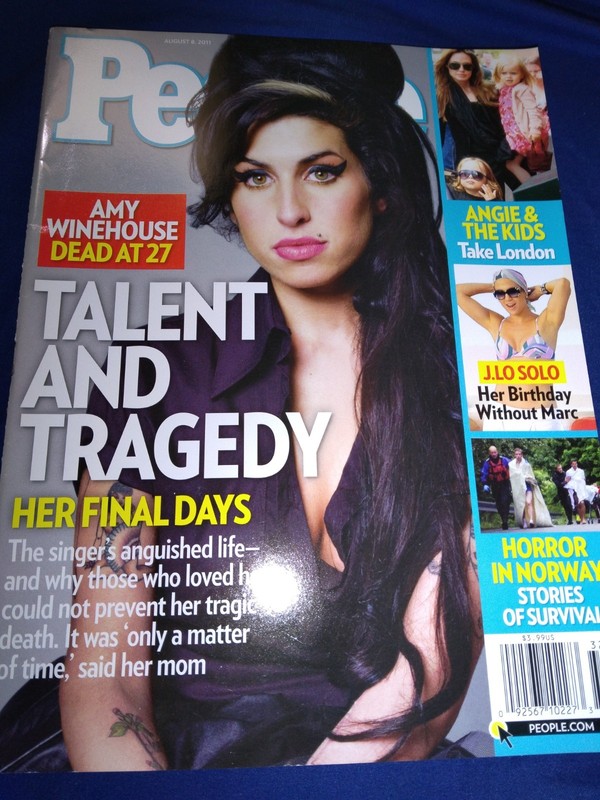 Vintage Collectible Amy Winehouse People Magazine No Label NM August 2011