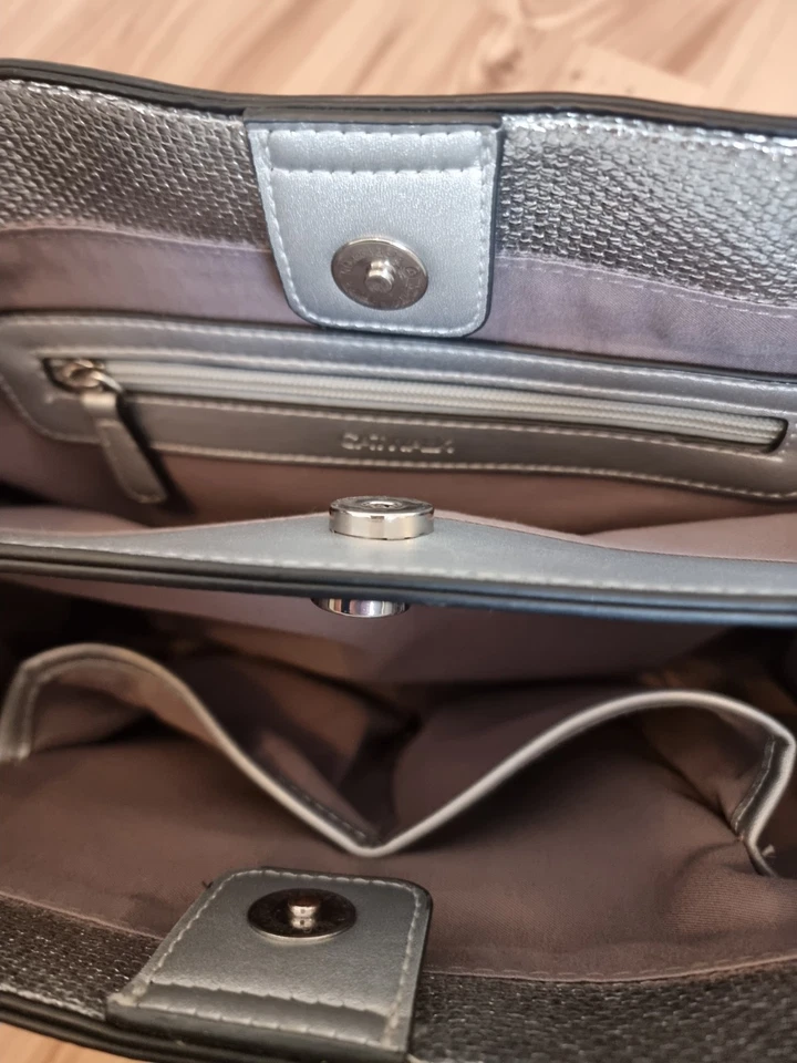 ⚡️NEU⚡️ Damen Handtasche Umhängetasche Tasche Silber Glitzer Mode Geschenk - Bild 4 von 4