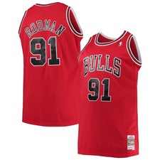 CHICAGO BULLS Dennis Rodman Swingman Jersey Size Medium Mitchell Ness Red NBA