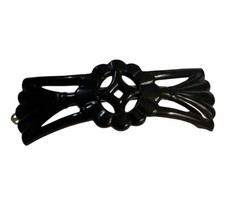 1960 s Vintage Black French Hair Barrette, Curved French Hair Clip, Deadstock