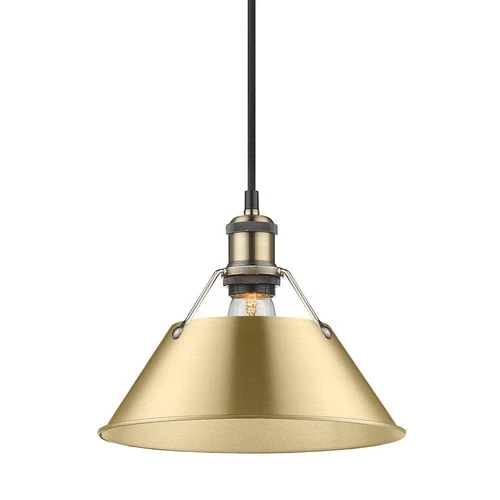 Golden Lighting Orwell 1-Light Pendant Aged Brass Bronze 100W Modern - Picture 2 of 3