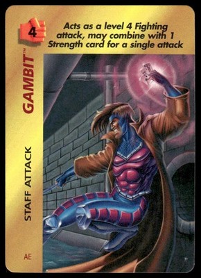 Gambit / Staff Attack AE 1995 Fleer Marvel Overpower TCG