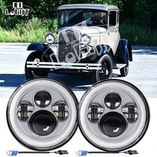 Dot 7 Inch Round Led Headlights Projector Hilo Beam Fit Ford Model A 1930 1931